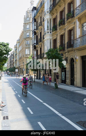 Breite Radweg, Donostia-San Sebastián, Gipuzkoa, die baskischen Provinzen, Spanien Stockfoto