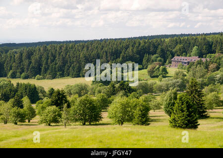 Naturschutzgebiet, Jugendherberge, Hoherodskopf, Vogelsberg, Hessen, Deutschland Stockfoto