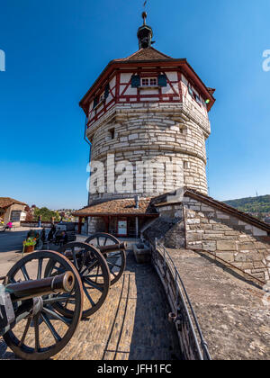 Schaffhausen - Wachturm der Festung Munot, Schweiz, Europa. Stockfoto