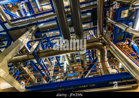 Rohre in der Müllverbrennungsanlage Pfaffenau der Wiener städtischen Umweltschutz Projekt Gesellschaft Mbh., Österreich, Wien, 11., Vienna Stockfoto