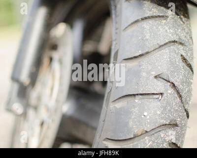 Vorderrad eines Motorrades. Stockfoto