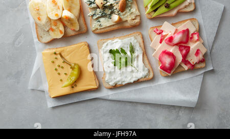 Verschiedene Arten von sandwiches Stockfoto