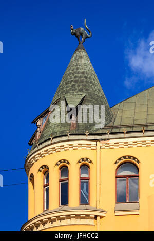 Das Katzenhaus.  Das Katzenhaus ist ein Gebäude Livu Square in der lettischen Hauptstadt Riga. Stockfoto