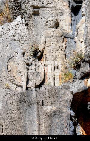 Relief Felswand in Myra in der felsengräber Stockfoto