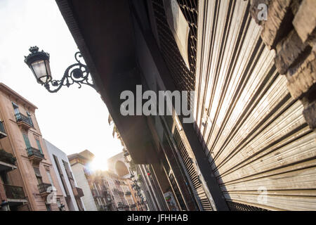 Blick auf Straße in Valencia auf dem sunset Stockfoto