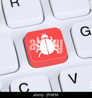 Internet Konzept Computer Virus oder Trojaner Sicherheit beim Surfen Stockfoto