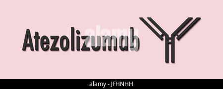 Atezolizumab monoklonalen Antikörper-Wirkstoff. Richtet sich an programmierten Zelle Tod-Liganden 1 (PD-L1, immun Checkpoint-Hemmer) und dient bei der Behandlung von kann Stockfoto