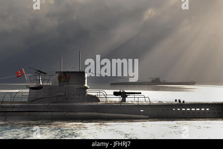 Nazi-deutsche U-Boote. Stockfoto