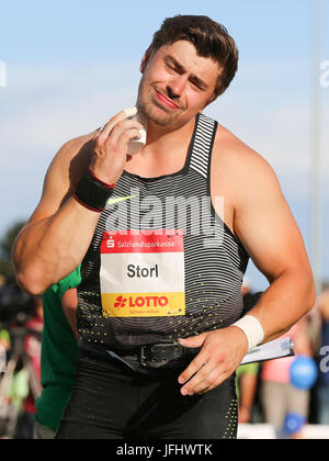 Deutsche shot Putter David Storl (Deutschland, SC DHfK Leipzig) Stockfoto