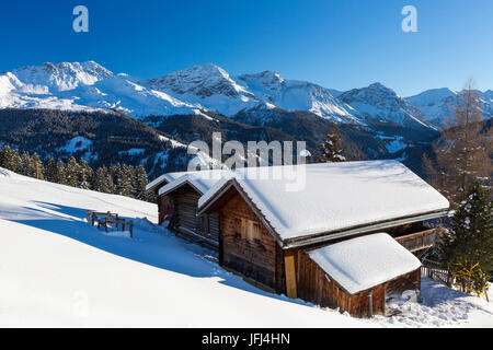Winterlandschaft in der Nähe von Arosa, Schweiz Stockfoto