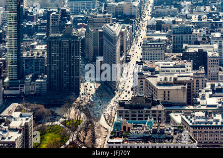 Skyline von Manhattan von oben, New York City, New York, USA, Nordamerika Stockfoto