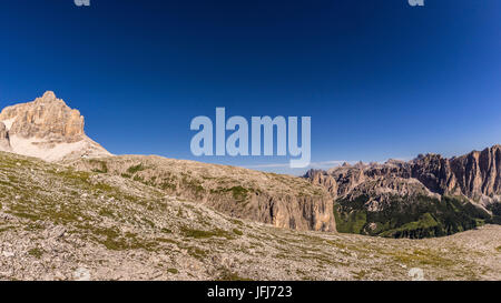 Sehen Sie in den Pisciadú Klettersteig, Dolomiten, Sellagruppe, Alta Badia, Süd Tirol, Italien Stockfoto