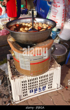 Asien, Laos, Binnenland, Süd-Ost-Asien, Indochina Halbinsel, Vientiane, cookshop Stockfoto