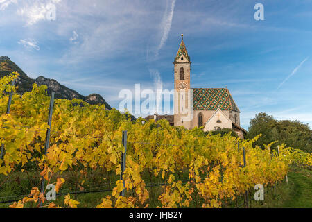 Kaltern am See/Kaltern, Südtirol, Italien, die Kirche San Vigilio in Castelvecchio/Altenburg Stockfoto