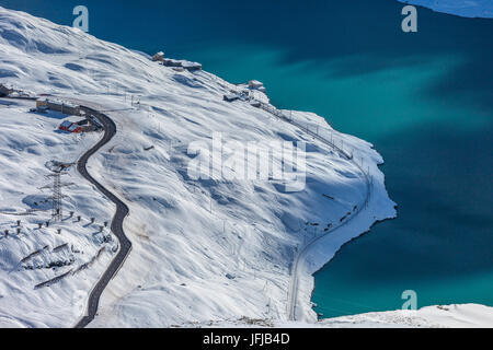 Weißen See vom Berninapass, Schweiz Stockfoto