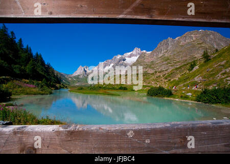 Aosta-Tal, Combal See auf dem Veny-Tal, Italien Stockfoto