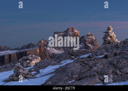 Pelmo, Lastoi de Formin, Cortina d ' Ampezzo, Cadore, Dolomiti, Dolomiten, Belluno, Region Venetien, Italien, Blick vom Lagazuoi, Stockfoto