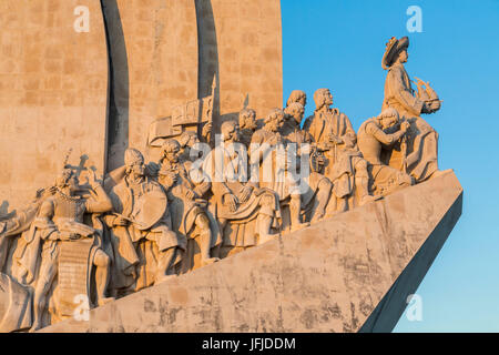 Detials der Turm von Belém am Ufer des Tajo Flusses Padrão Dos Descobrimentos Lissabon Portugal Europa Stockfoto