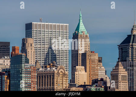 Downtown Manhattan über den Hudson River, New York, Manhattan, Vereinigte Staaten von Amerika Stockfoto