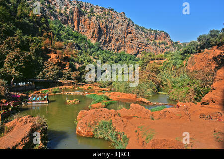 Ouzoud Wasserfälle in der Nähe der Grand Atlas Dorf Tanaghmeilt Stockfoto