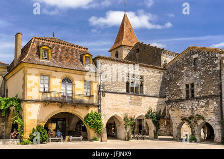 Monpazier in der Dordogne im Südwesten Frankreich Stockfoto