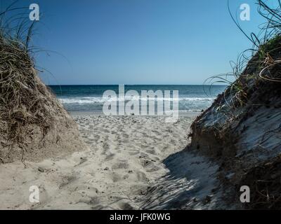 Einen malerischen Blick auf Oak Island Beach North Carolina Stockfoto