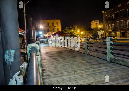 Riverfront Board Walk Szenen in Wilmington nc bei Nacht Stockfoto