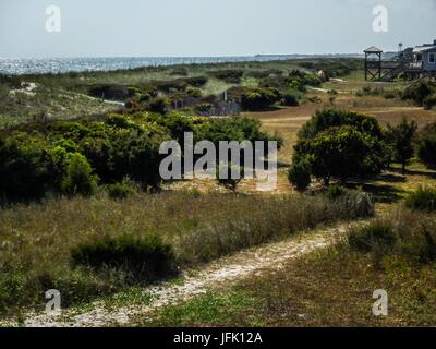 Einen malerischen Blick auf Oak Island Beach North Carolina Stockfoto