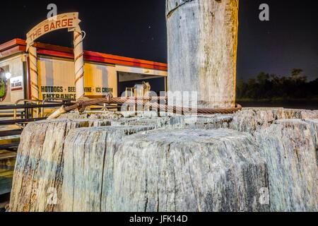 Riverfront Board Walk Szenen in Wilmington nc bei Nacht Stockfoto