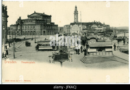 02859-Dresden-1903-Theaterplatz Mit Semperoper Und Berliner-Brück & Sohn Kunstverlag Stockfoto