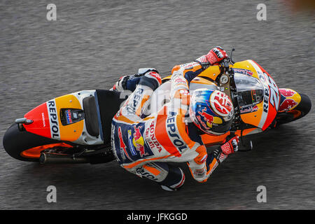 Hohenstein-Ernstthal, Deutschland. 1. Juli 2017. Dani Pedrosa Spaniens und Repsol Honda Team in Aktion während der deutschen MotoGp - Qualifying auf Sachsenring am 1. Juli 2017 in Hohenstein-Ernstthal, Deutschland. Bildnachweis: Marco Iorio/Alamy Live-Nachrichten Stockfoto