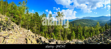 Sommer Bergpanorama (Karpaten, Ukraine). Stockfoto