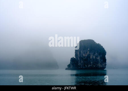 Kalksteinfelsen in der Halong Bucht, Vietnam Stockfoto