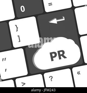 Marketingkonzept: Computer-Tastatur mit Wort PR Stockfoto