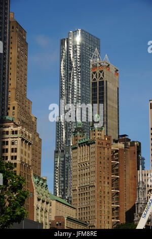 New York von Gehry Gebäude in New York City Stockfoto