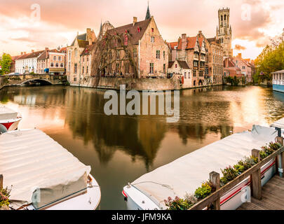 Blick vom Rozenhoedkaai, Brügge, Belgien, Europa, Stockfoto