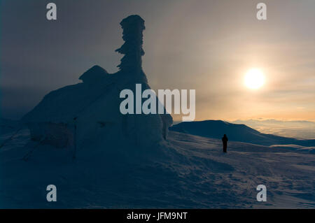 Gefrorene Hütte (Hütte) an der Oberseite Nordenskiöld, Spitzbergen, Svalbard, Norwegen Stockfoto