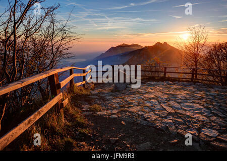 Belvedere von Parco Valentino, Piani dei Resinelli, Lecco, Provinz Lecco, Lombardei, Italien Stockfoto