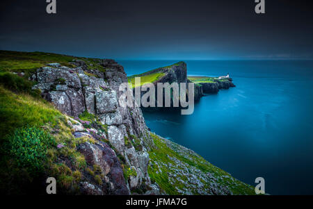 Landschaftlich Punkt, Isle Of Skye, während des Abends, Stockfoto