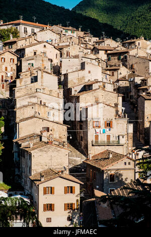 Scanno, Abruzzen, Italien, Europa, Ansicht des mittelalterlichen Dorfes von Scanno, Stockfoto