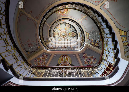 Riga, Lettland, Europa, die wunderbare Treppe des Jugendstil-Museums, Stockfoto