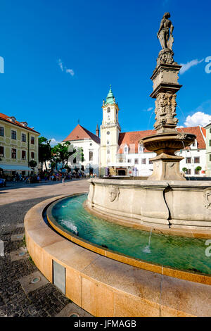 Bratislava, Slowakei, Zentrum Europa, Stadt Hauptplatz in der Altstadt, Stockfoto