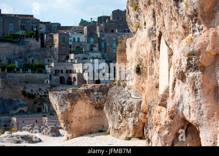 Europa, Italien, Basilikata, Potenza Bezirk, Matera, Sassi di Matera, Kulturhauptstadt Europas Stockfoto