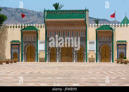 Nordafrika, Marokko, Fes Bezirk, Königspalast Stockfoto