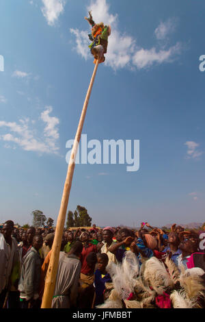 Afrika, Malawi, Lilongwe-Revier, traditionelle Masken von Malawi Stockfoto