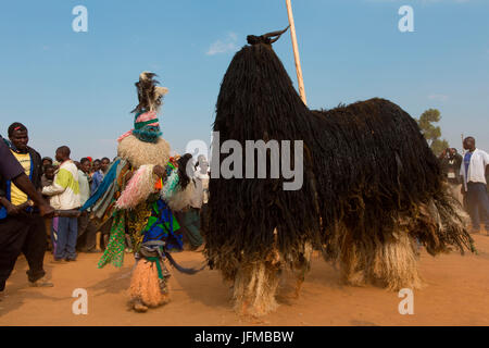 Afrika, Malawi, Lilongwe-Revier, traditionelle Masken von Malawi Stockfoto