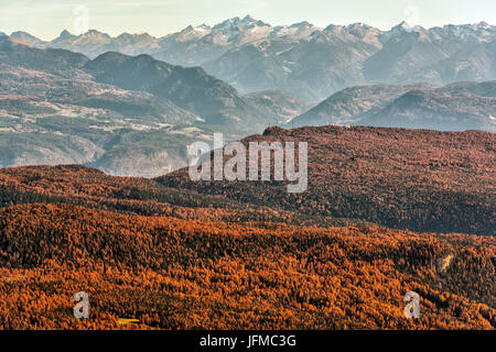 Italien, Trentino Alto Adige, Penegal Mount Blick vom Luco Peak, Stockfoto