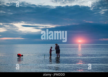 USA, Massachusetts, Cape Cod, Eastham, erste Begegnung Strand, Sonnenuntergang Stockfoto