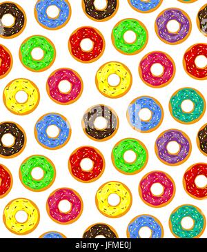 Nahtlose Hintergrund von Donuts mit Gebäck-pads Stock Vektor
