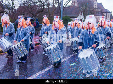 Teilnehmer an der Basler Fasnacht in Basel, Schweiz Stockfoto